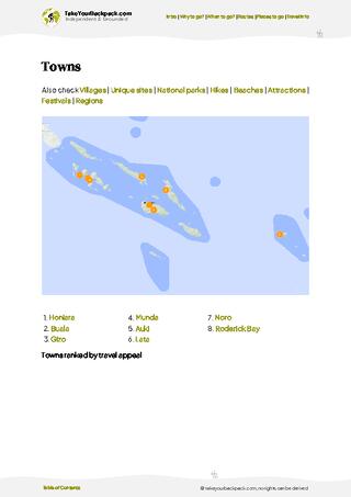 example page 6 from our offline Travel Guide for Solomon Islands